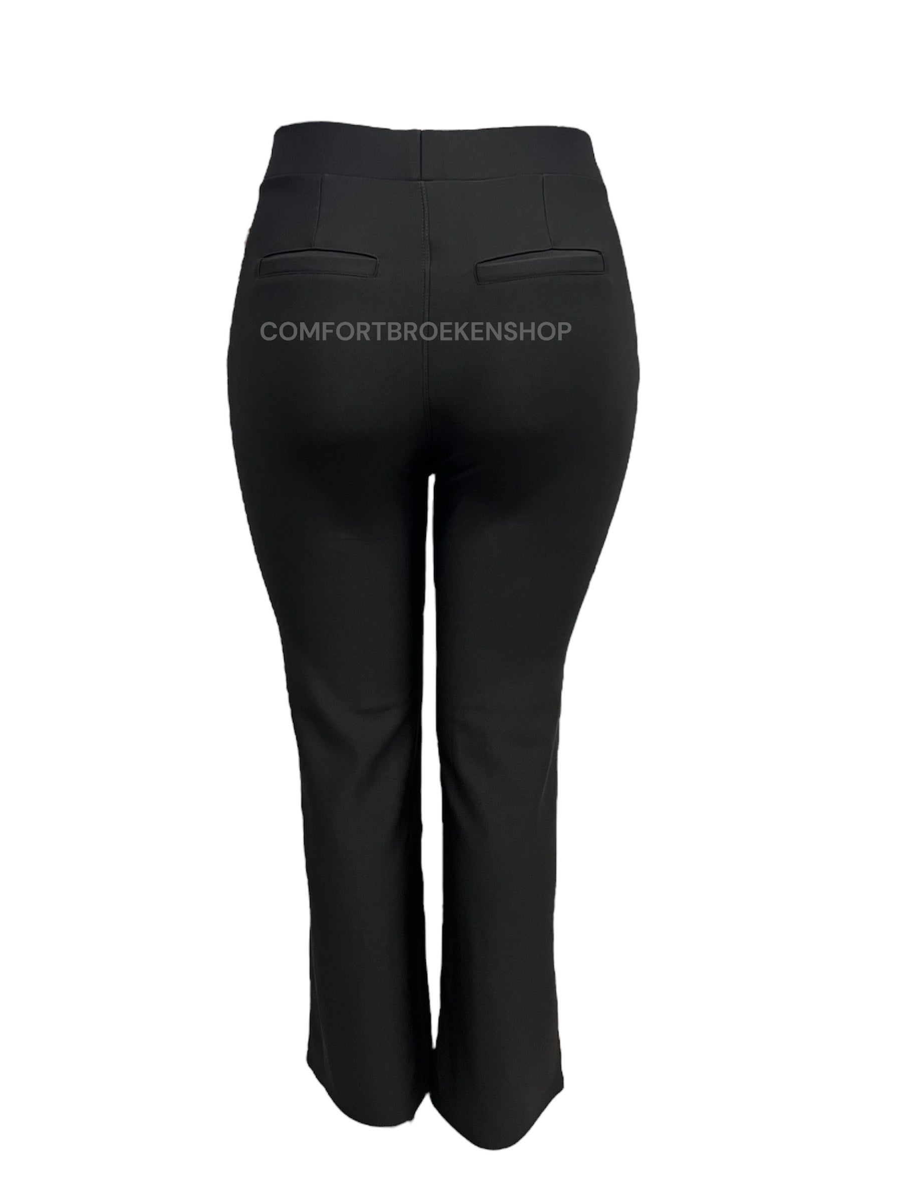 R268 -COMFORTBROEK ZWART STRAIGHT LEG