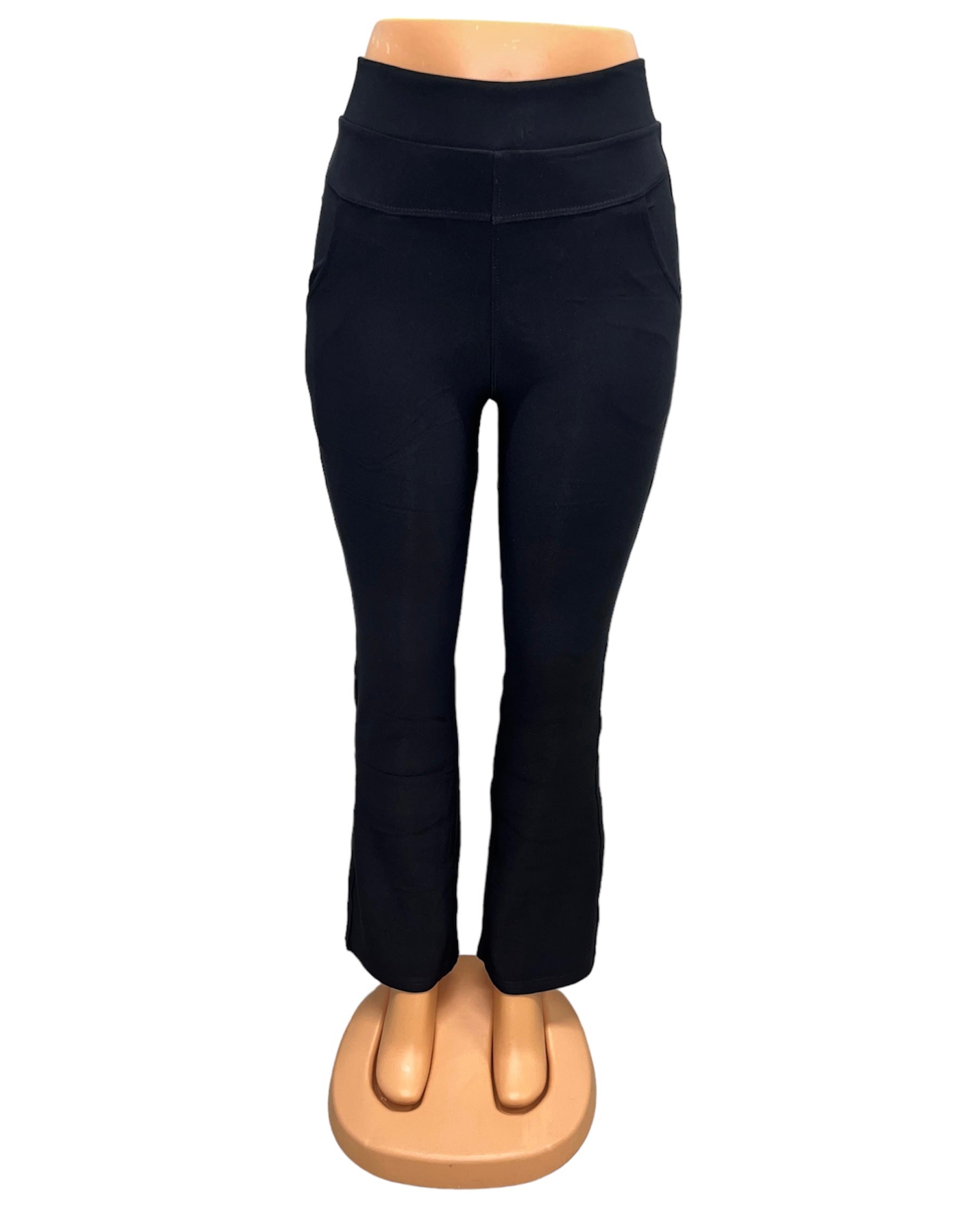 COMFORTBROEK ZWART FLARED ZONDER ACHTERZAKKEN