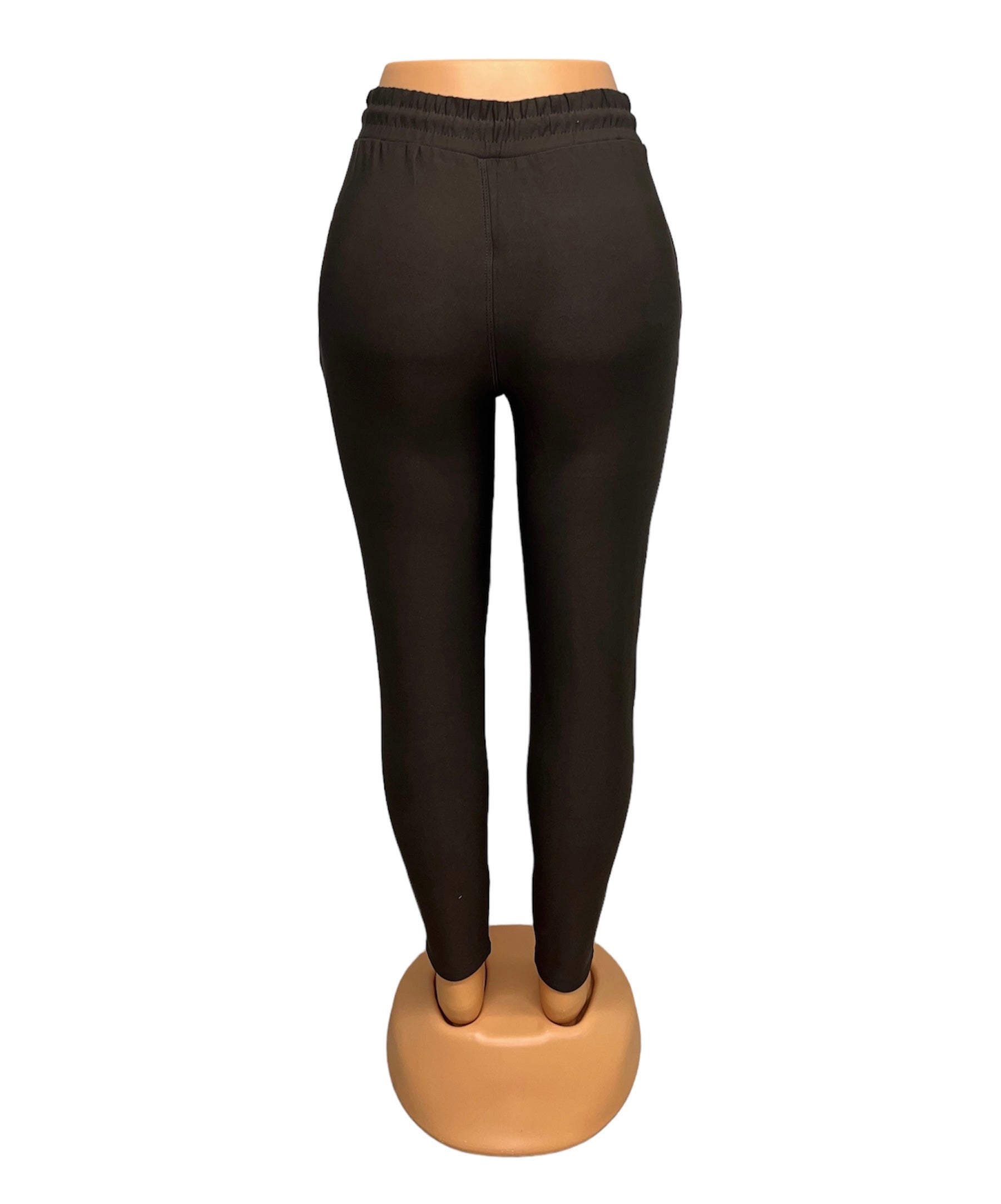 COMFORTBROEK DONKERBRUIN MET VETER
