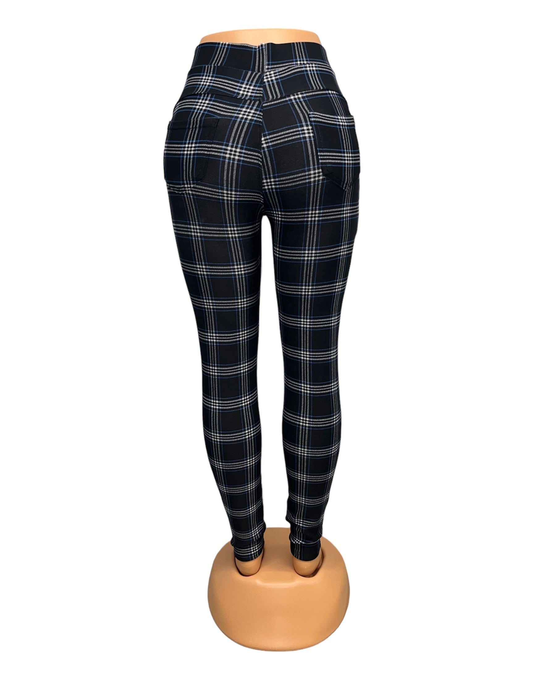 COMFORTBROEK BLAUW WIT GERUIT