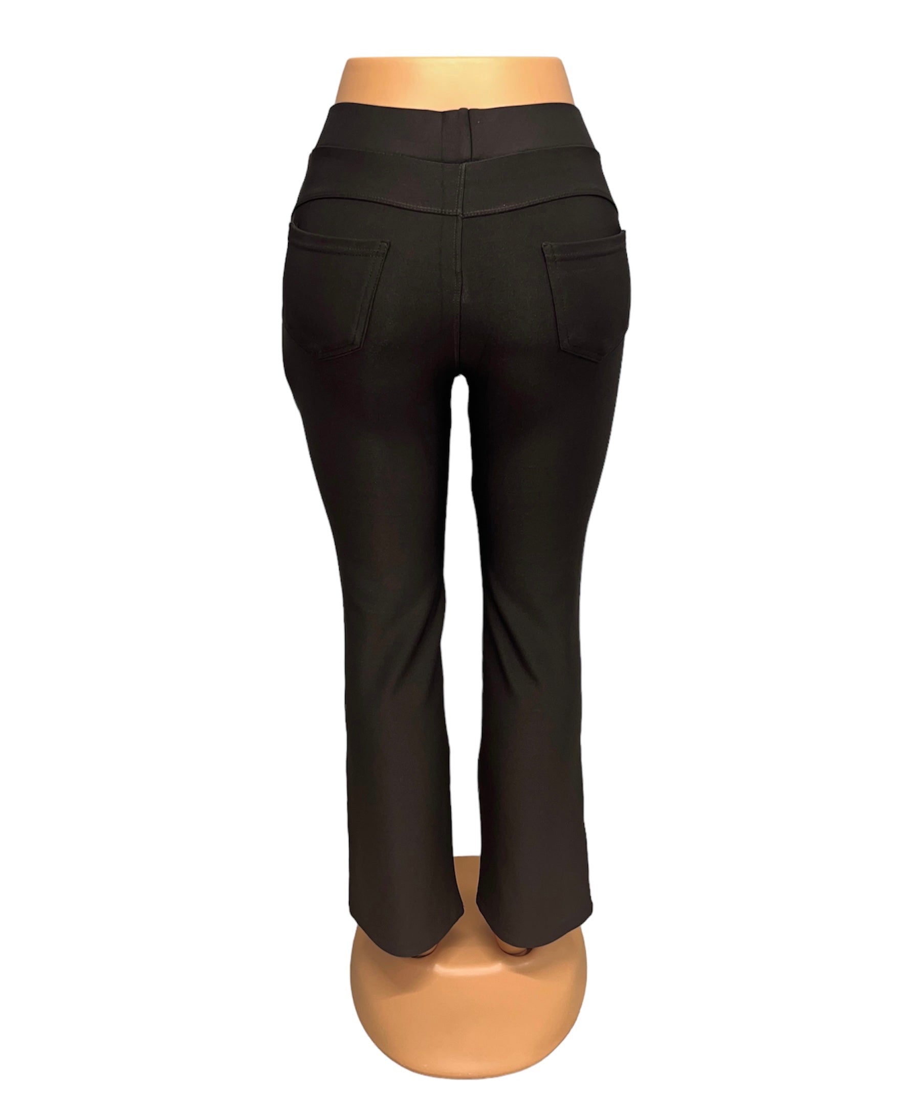 COMFORTBROEK DONKERBRUIN FLARED