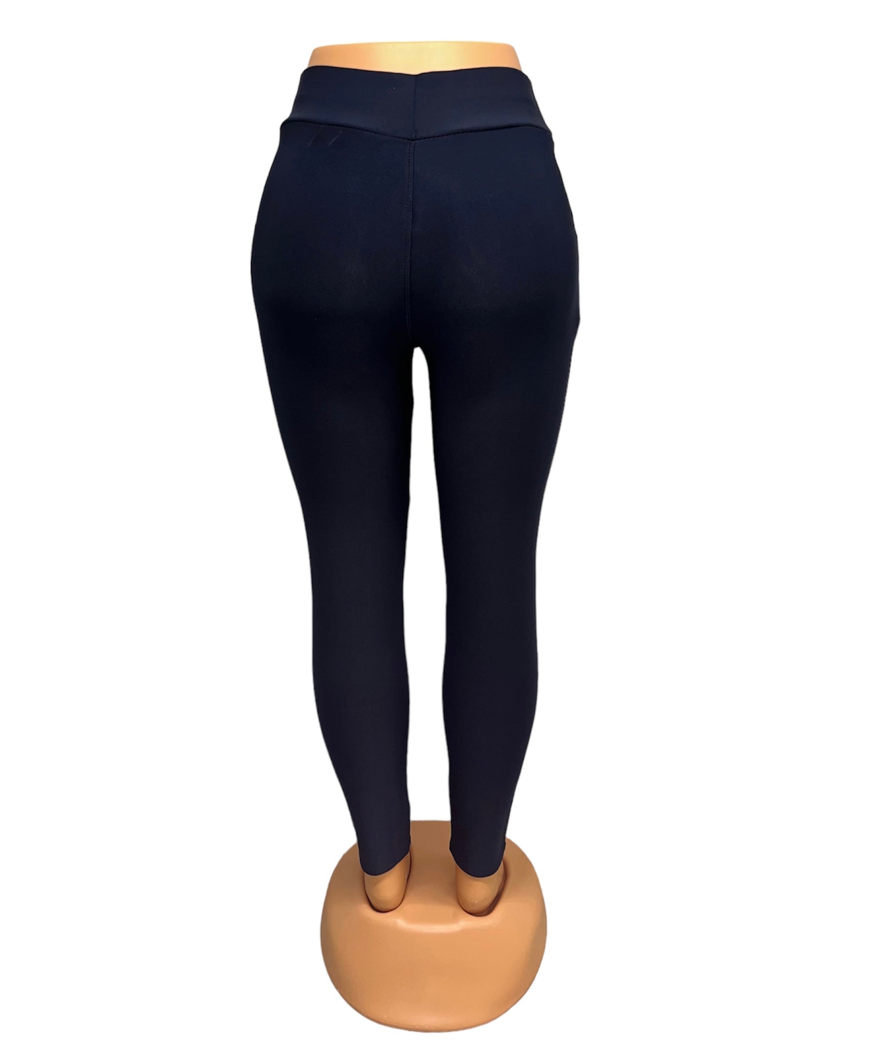 COMFORTBROEK NAVY MET ZWARTE STREEP