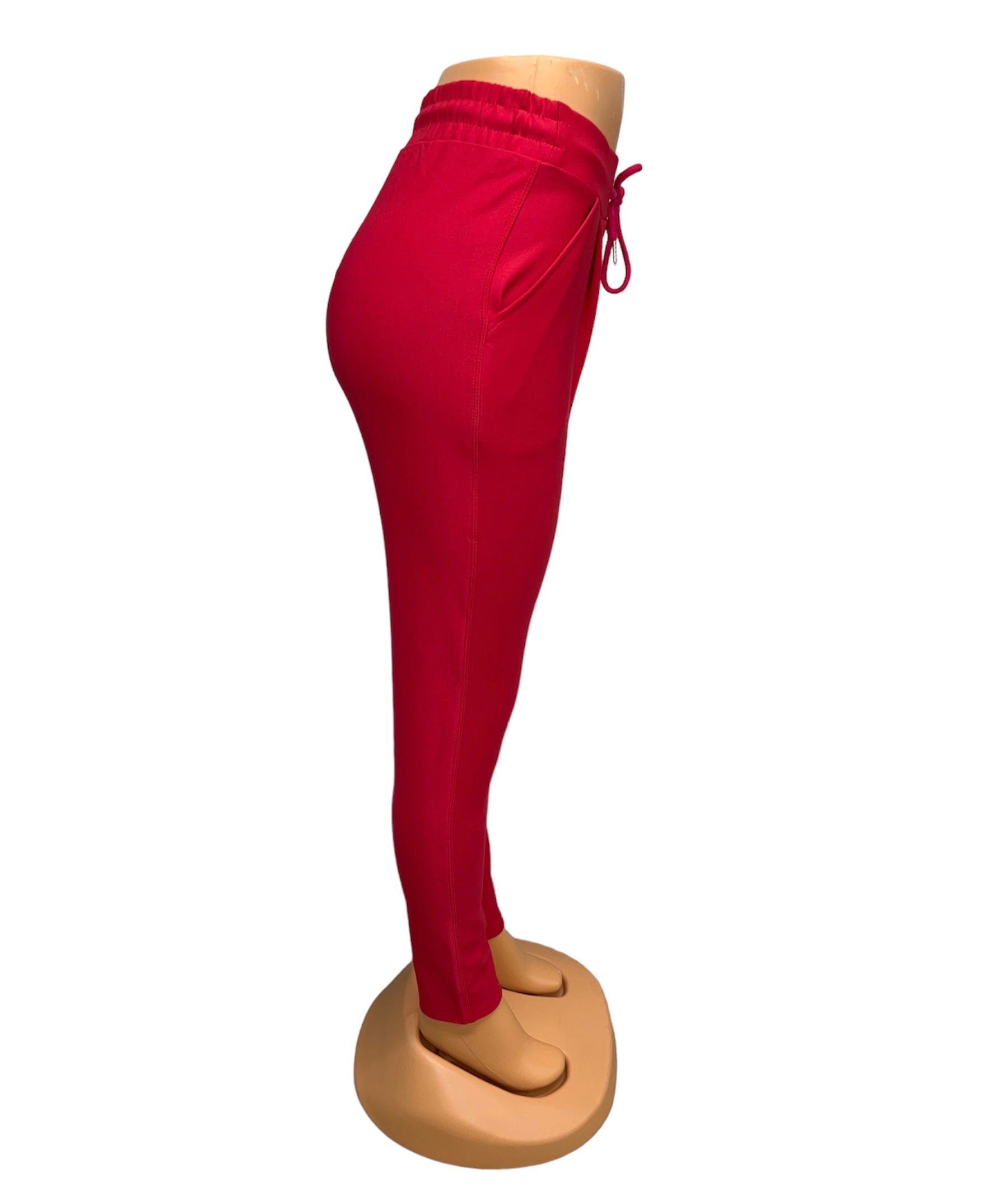COMFORTBROEK ROOD MET VETER
