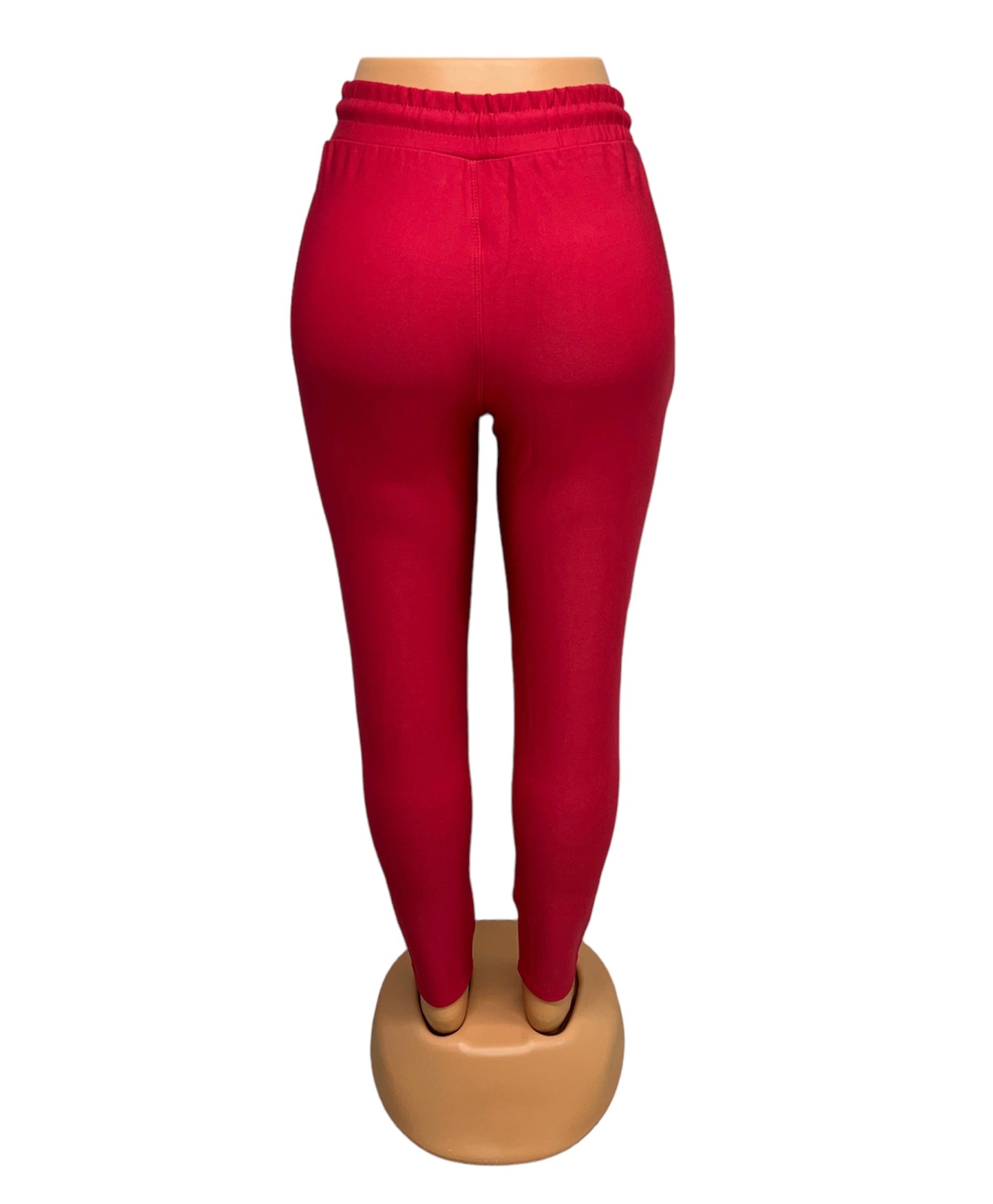COMFORTBROEK ROOD MET VETER