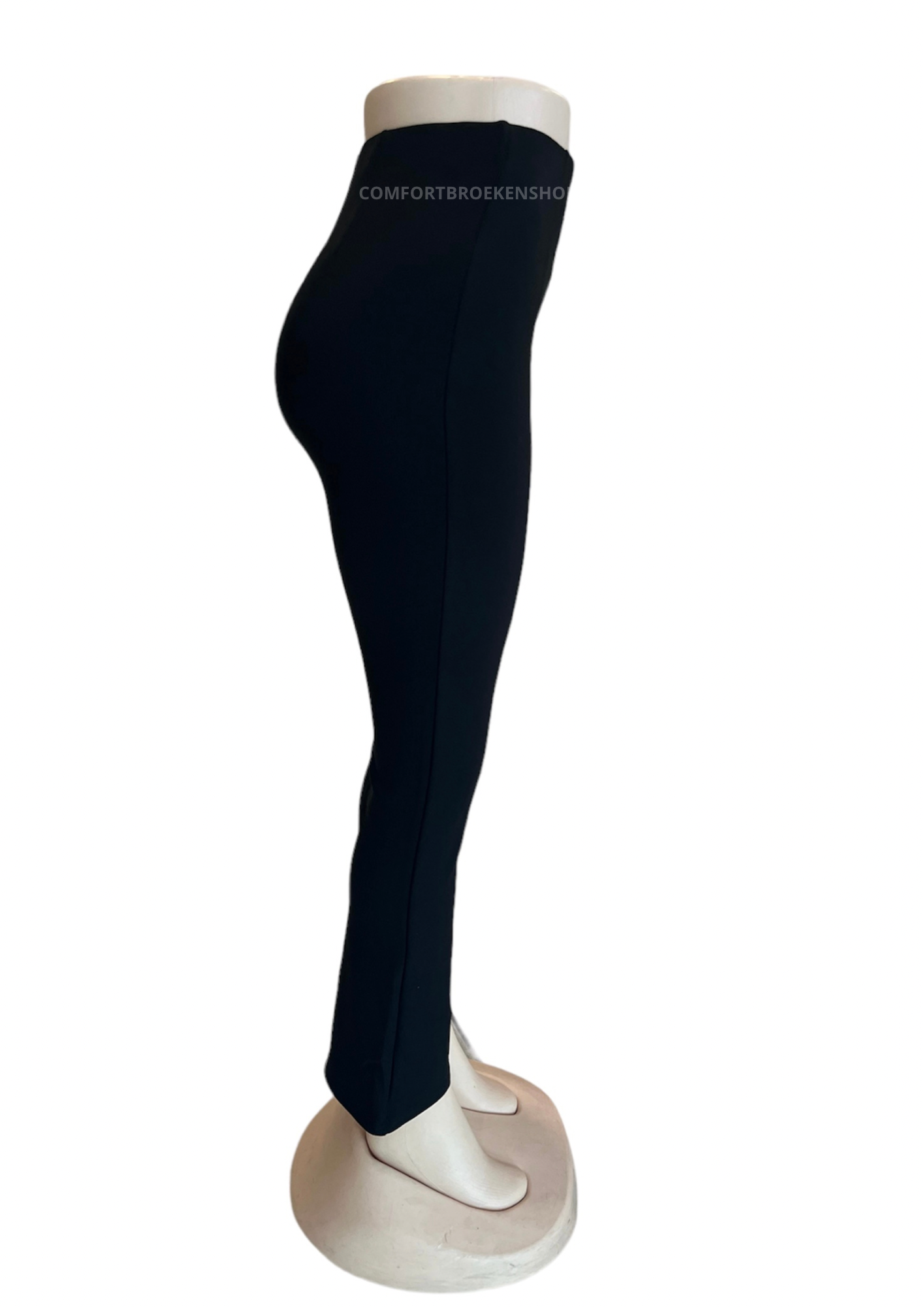 COMFORTBROEK ZWART FLARED ZONDER ZAKKEN