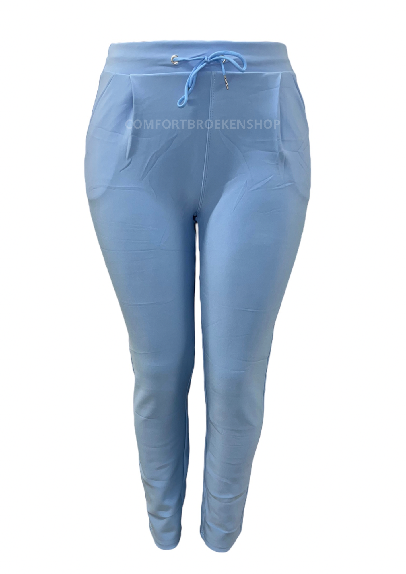 -COMFORTBROEK BABYBLAUW MET VETER