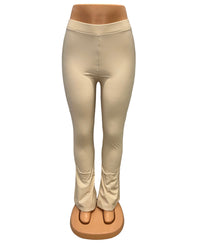 -LEREN LEGGING FLARE